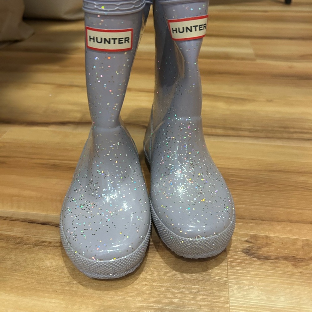 Hunter Kids Glitter Rain Boots - light purple